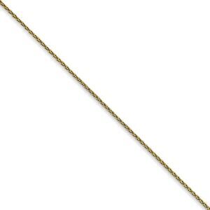 1mm 10k Yellow Gold Solid Parisian Wheat Chain Necklace, 20 Inch